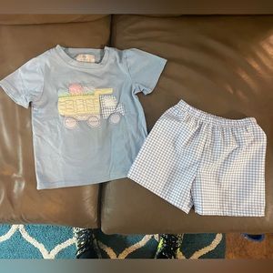Smocked Polka Dot Boys 2T Easter Truck set